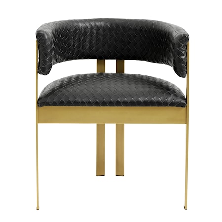 EA dinner chair black weaving/golden