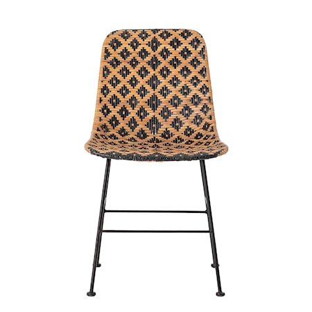 Kitty Dining Chair, Black, Rattan