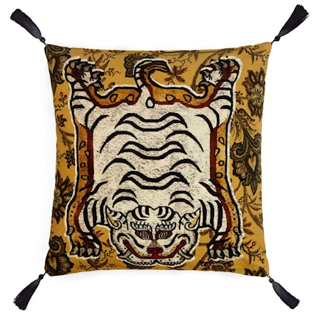 Sammetskudde Tigris 60x60 Ochre