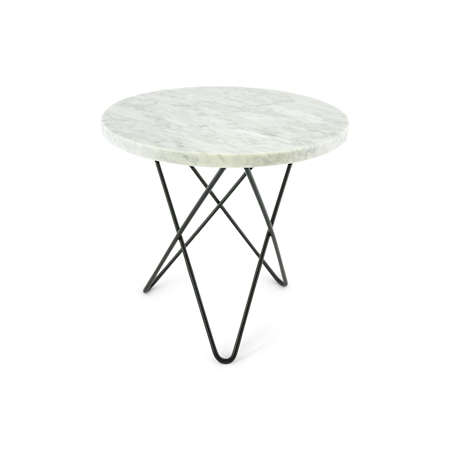 Mini O Table Vit Marmor med Svart Ram Ø40