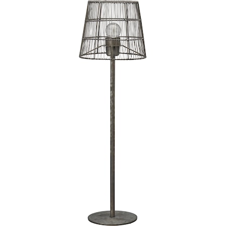 Lampfot med Skärm Mia Slaget Silver 55cm