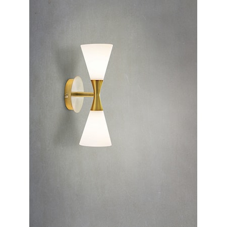 Harlekin Duo Vägglampa Mässing/Vit E14