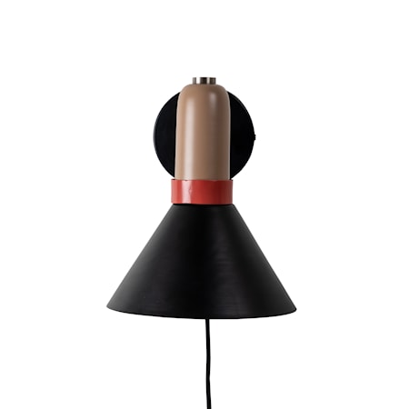 Vägglampa Yumi Svart/Beige/Röd