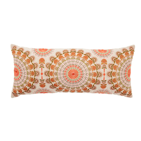 Dahlia Vit/Orange Bomull 80x35cm