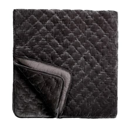 Velvet Quilted Överkast - Unblack