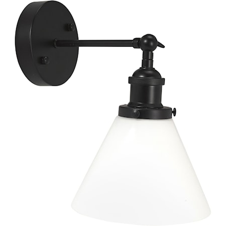 Lambda Vägglampa Svart Opal 18cm