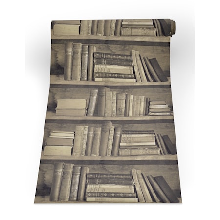 Bookshelf sepia tapet