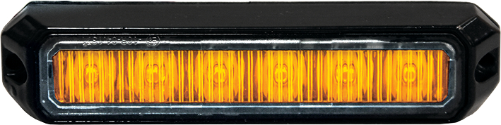 Strands blixtljus, orange LED, 6 Lysioder, klart lampglas, 9-30V, 18W - image