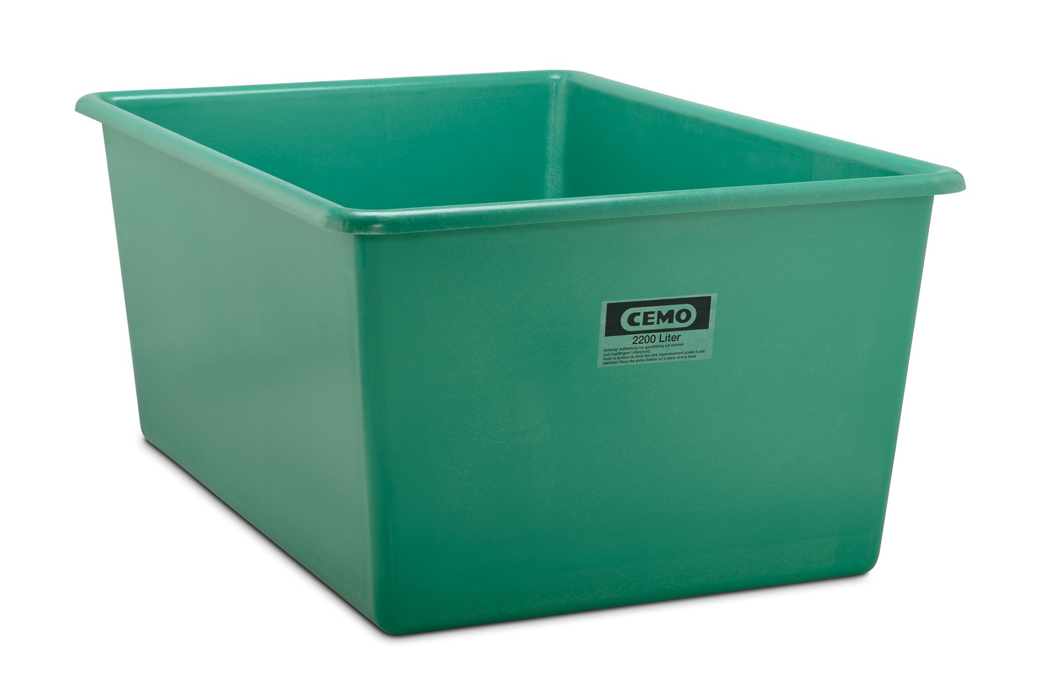 Rektangulär behållare av GRP, standard, grön, 2200 liter-image