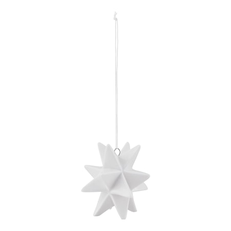 Ornament Star 3,8 cm - Vit