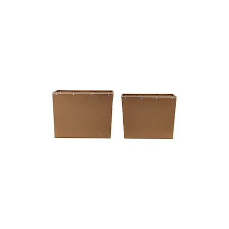 Säilytyslaatikot 2kpl Box 2 34x40 cm - Natur/ruskea, House Doctor