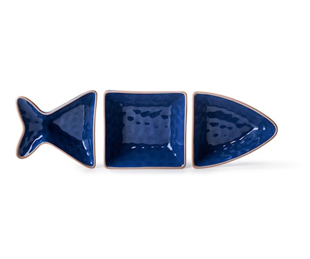 Fish tarjoilukulho 3 osaa, sininen, Sagaform