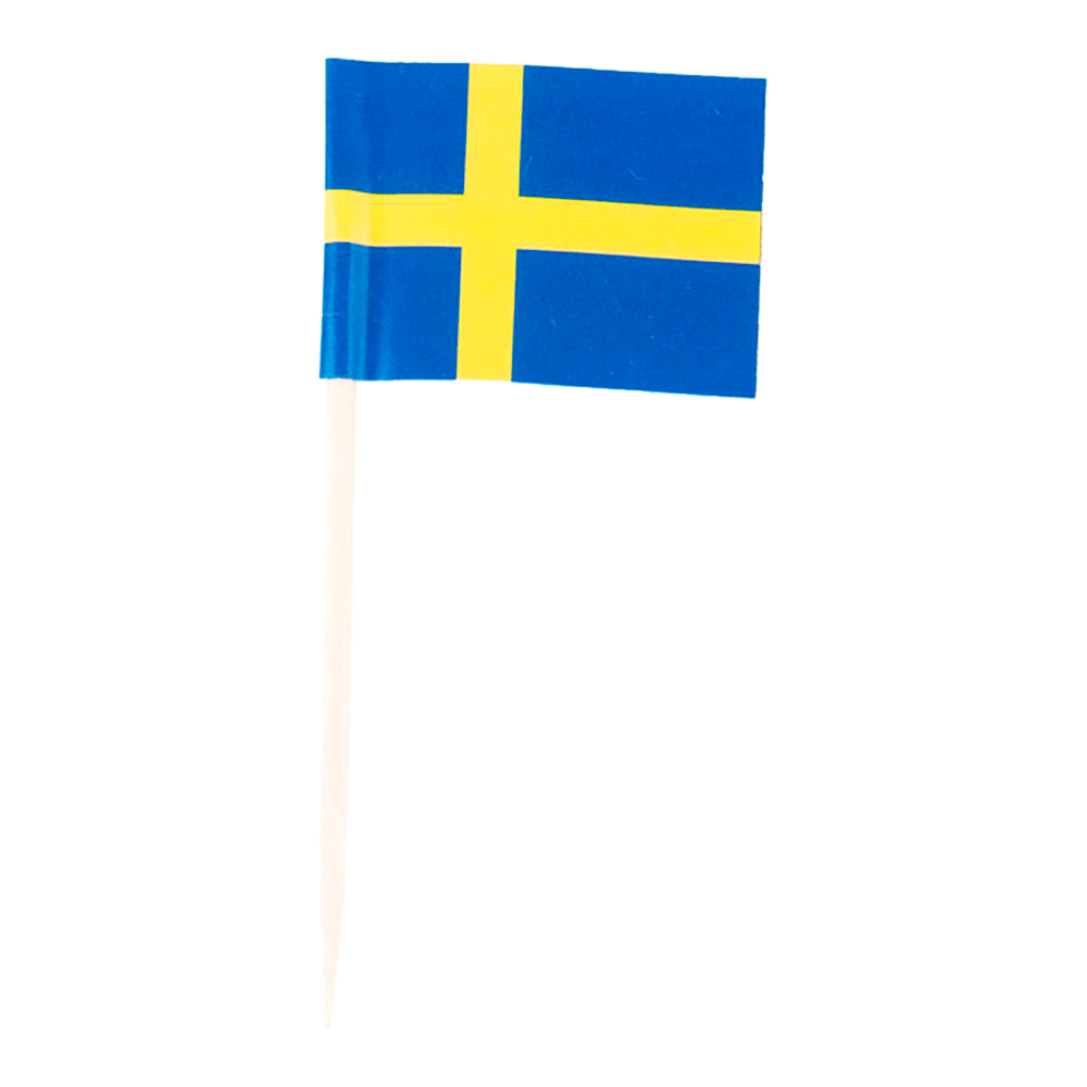 Flagga Sverige träpinne 10-pack