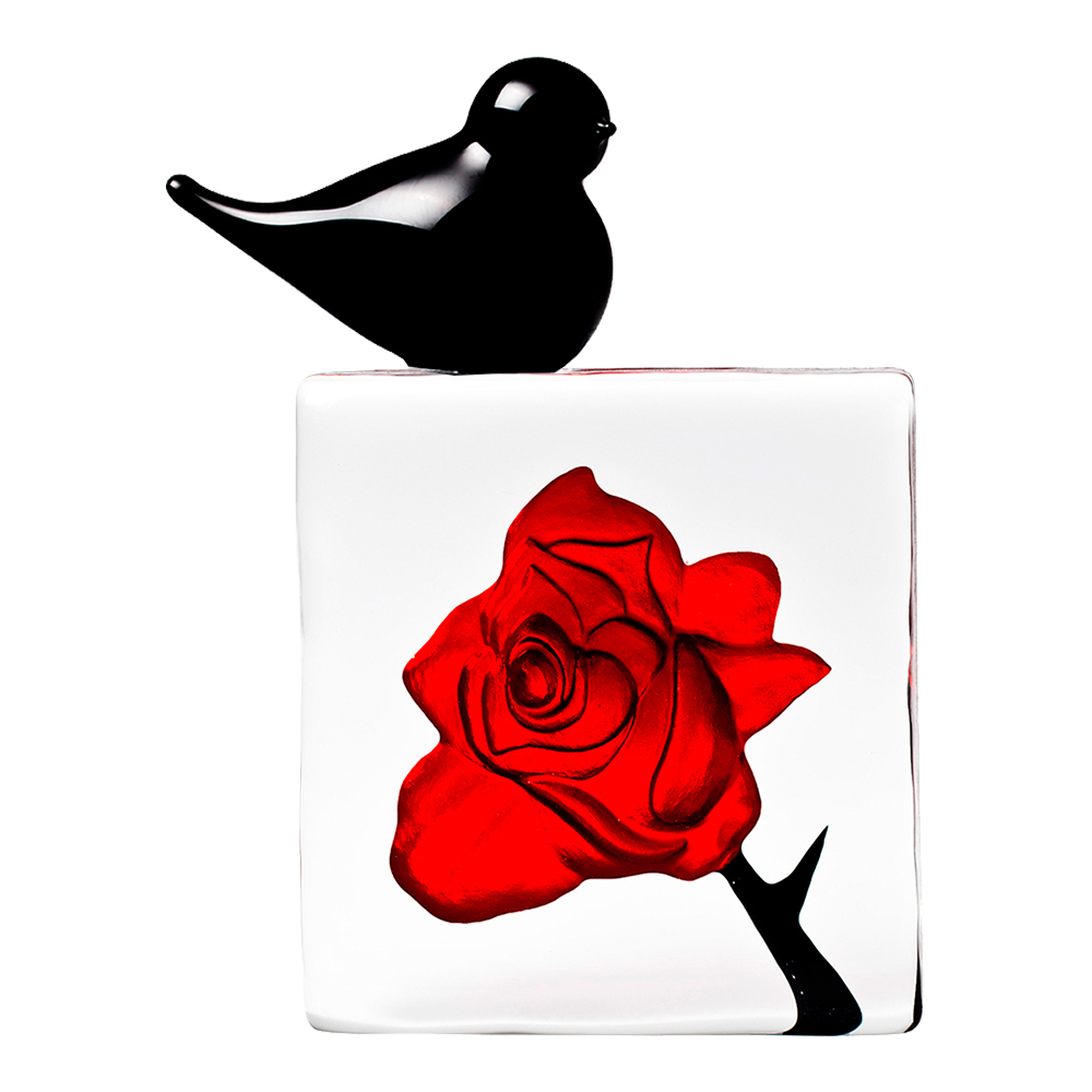 Black Bird R¿d ros med f¿gel 10x10,5 cm