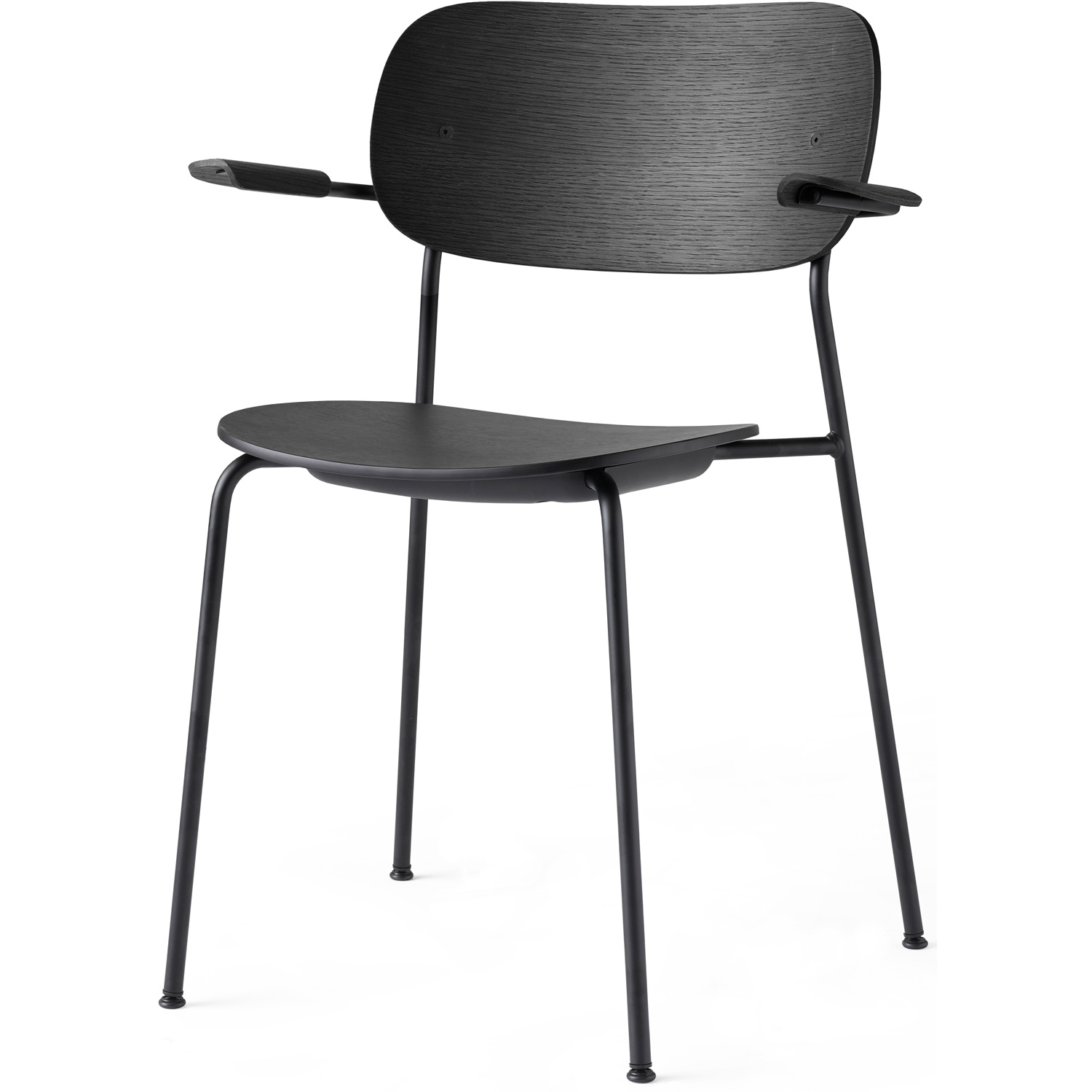 Co Chair Dining Chair Black, Black Oak Seat w/Arms