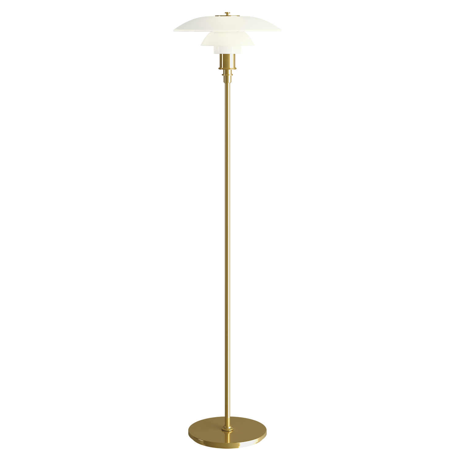 PH 3½-2½ Floor Lamp Brass/Opal Glass