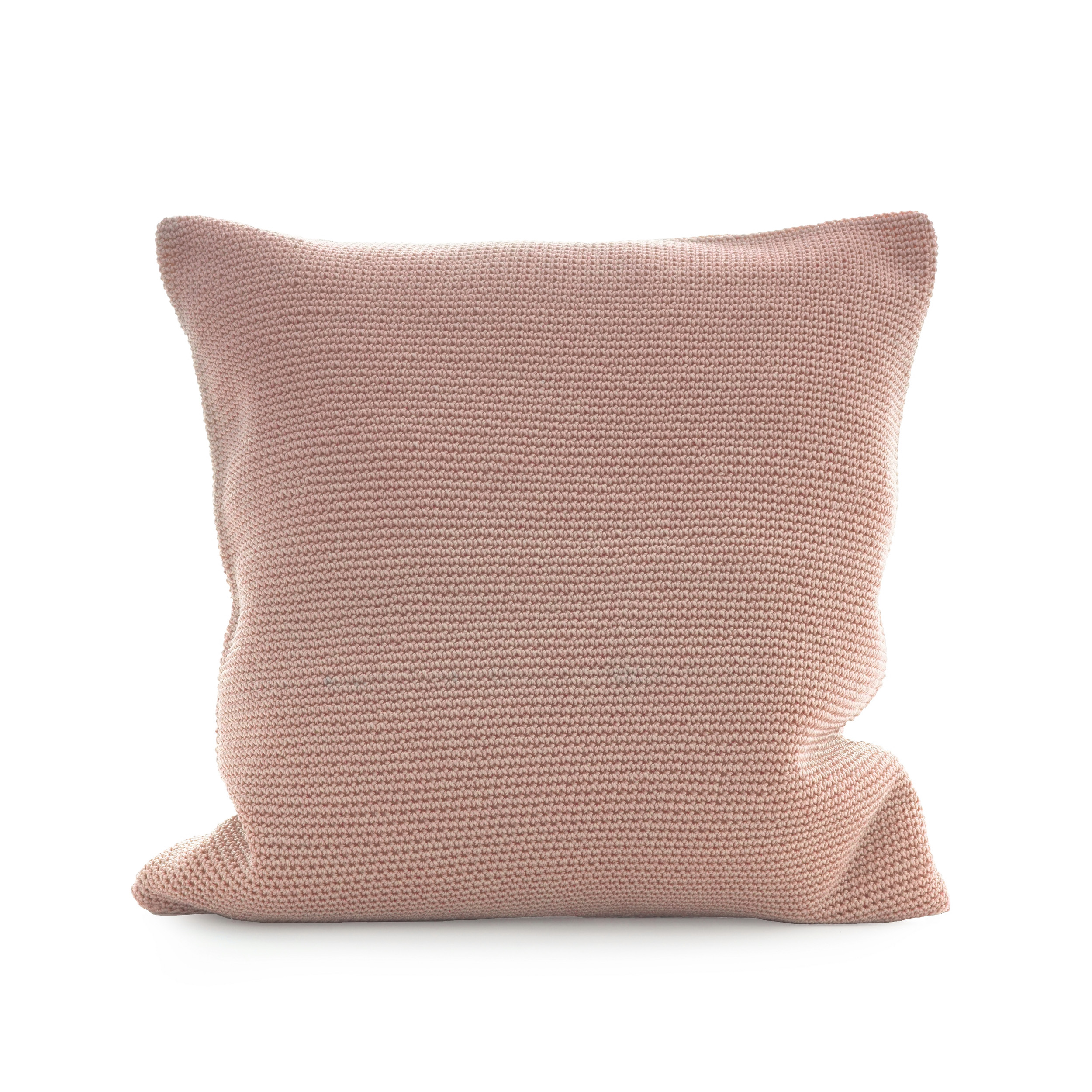 Crochet Kuddfodral 50x50 cm, Dusty Soft Pink
